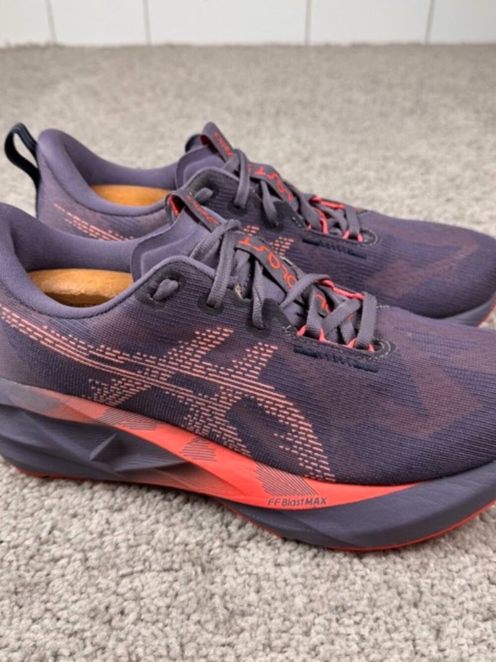 Asics Novablast 5 Running Shoes Womens 9 Road Purple Orange 1012B765 Gym